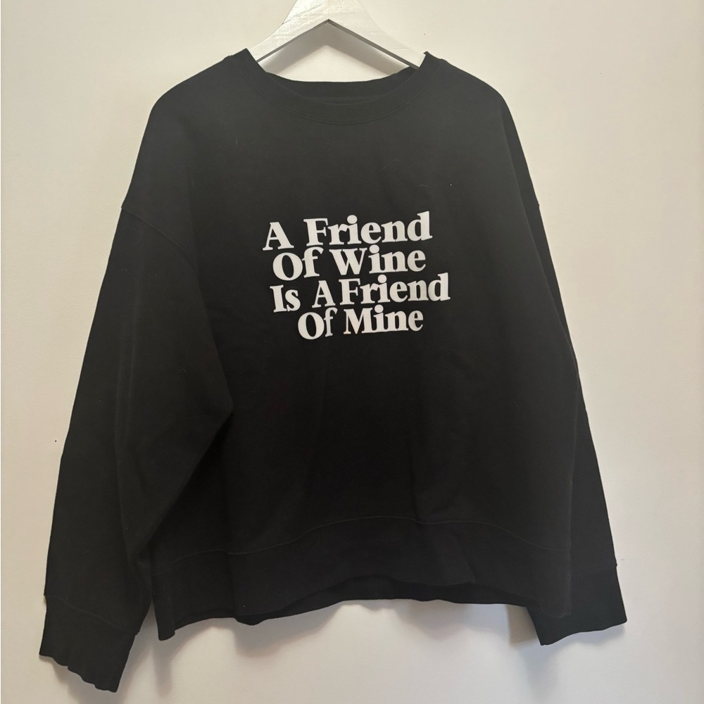 Brunette The Label Black Graphic Crew Neck Sweater